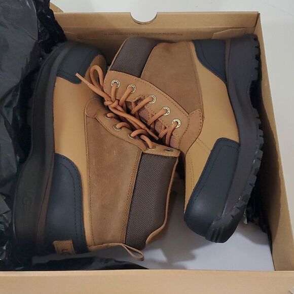 UGG Emmett Waterproof Leather Duckboot Chestnut Men's Size 9 NIB - Picture 12 of 13